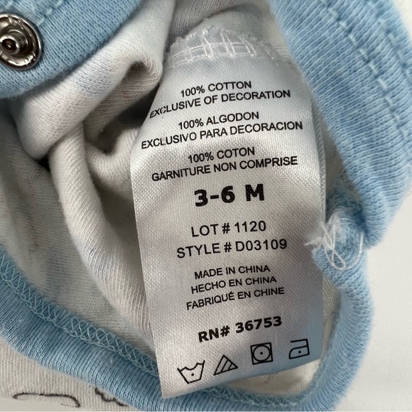 duck duck goose Blue Gray Short Sleeve Animal Print Onesie Size 3-6 Months - Picture 5 of 5